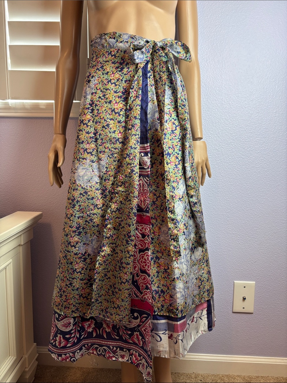 Wrap Maxi Skirt in Multicolor